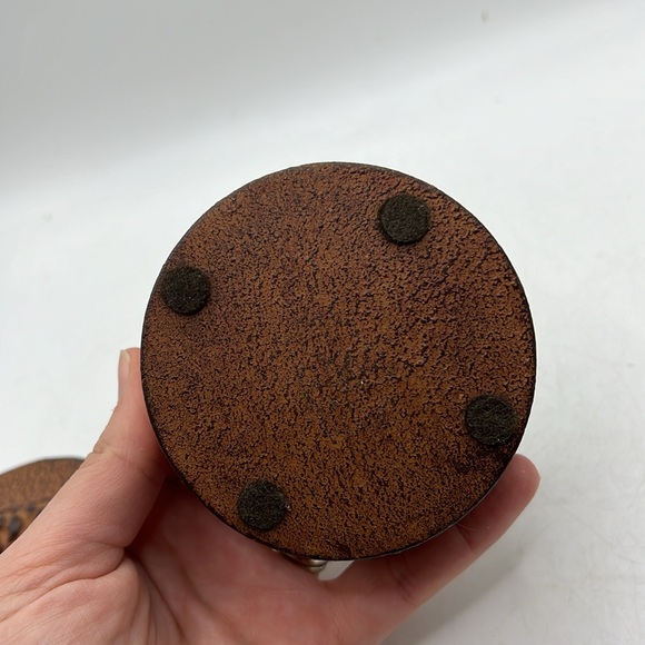 Vintage Round Clay Stone Trinket Jewelry Box Container Storage Art Decor - Picture 7 of 15